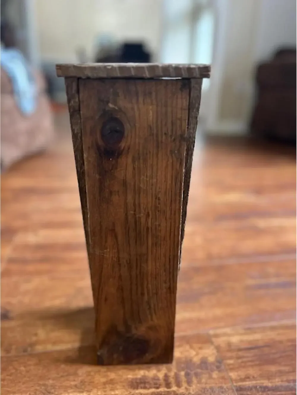 Rustic Wooden Candle Holder with Star Design